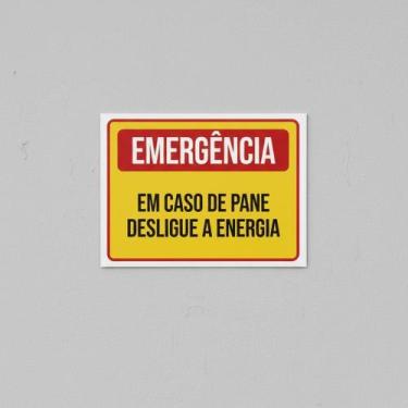 Imagem de Placa Acm Emergência Em Caso Pane Desligue Energia 18X23 - Sinalizo