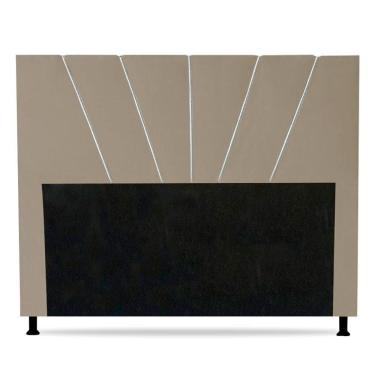 Imagem de Cabeceira Cama Box Casal King Size Dallas 195cm Suede Bege