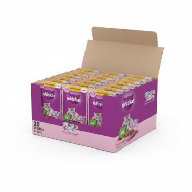 Imagem de Kit Ração Úmida Whiskas Sachê Frango ao Molho para Gatos Filhotes 20 U