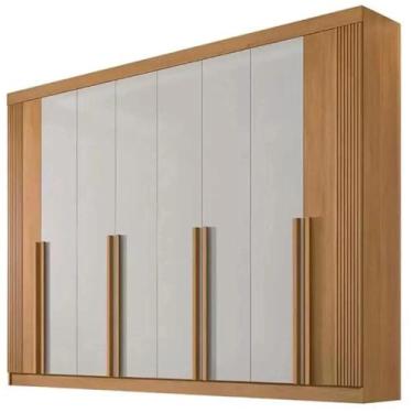 Imagem de Guarda Roupa Daymond Casal 8 Portas 8 Gavetas D Doro Cor Cinamomo Off 