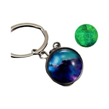 Imagem de Chaveiro Luminoso Do Sistema Solar Que Brilha No Escuro, Galáxia, Nebu