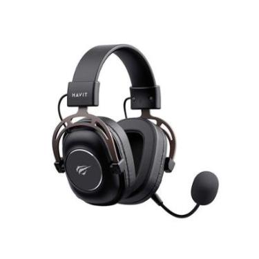 Imagem de Headset Gamer Profissional Sem Fio Havit H2002YG, Driver 50mm, Wireless, USB-C e 3.5mm, Preto-Unissex