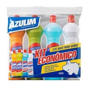 Imagem de Kit Econômico AZULIM 4Un x 500ml (Multiuso Limão/Laranja, Tira Limo, L