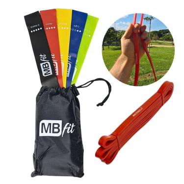 Imagem de Kit 6 Pcs 5x Elástico Extensor Theraband Mini Band + Superband Leve Exercicio Para Malhar Academia-Unissex