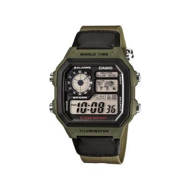 Imagem de Relógio Casio Masculino Digital Preto/Verde AE-1200WHB-3BVDF