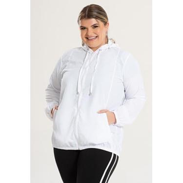 Imagem de Jaqueta Feminina Plus Size Corta Vento Sem Forro - Serena, Branco, G9