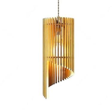 Imagem de Luminária Teto Tipo Pendente Mística Mdf - Completa Cor: Mdf Cru - LEN