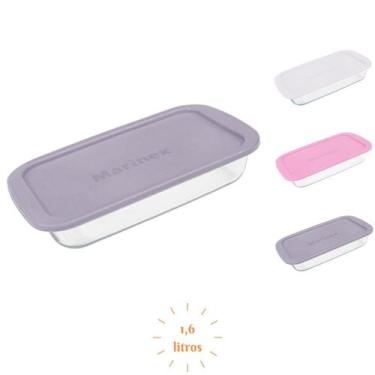 Imagem de Travessa Retangular Vidro 1,6L C/Tampa Nadir Forno Freezer - Nadir Fig