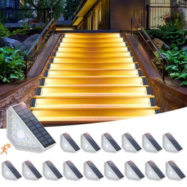 Imagem de Sensor de movimento solar Step Lights Kondras, pacote com 16, à prova 