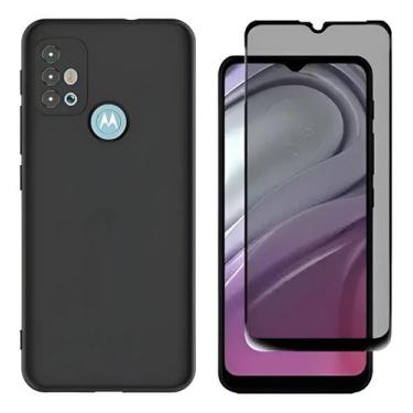 Imagem de Capinha Silicone + Película Vidro Privacidade para Moto G10 G20 G30 - 