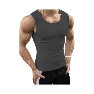 Imagem de Camiseta Sem Mangas De Verão Para Homens Com Listras, Top De Treino O-