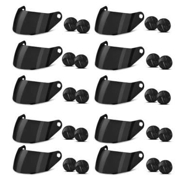 Imagem de Kit 10 Viseiras Capacete R8 + Parafusos Capacete R8 - PRO TORK, FUME, 