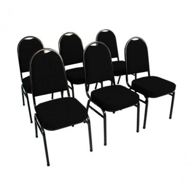 Imagem de Kit Com 6 Cadeiras Para Auditórios Linha Hotel Preto