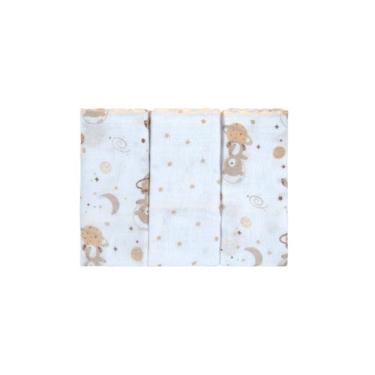 Imagem de PANO DE BOCA BUBLIM BABY 34 CM X 40 CM cor: borboletas, Urso espaço be