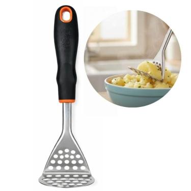 Imagem de Amassador de Batatas BS40211 para Purê em Aço Inoxidável e Silicone Ergonômico para Cozinha Preto Baker's Secret