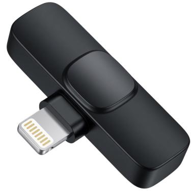 Imagem de Receptor de Microfone com Plugue Lightning MDM Compacto com Botão Frontal para Gravações e Transmissões