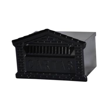 Imagem de Caixa de Correio para Cartas Tijolinho Embutir 15x21x12cm Preta em Chapa de Aço Metalmig