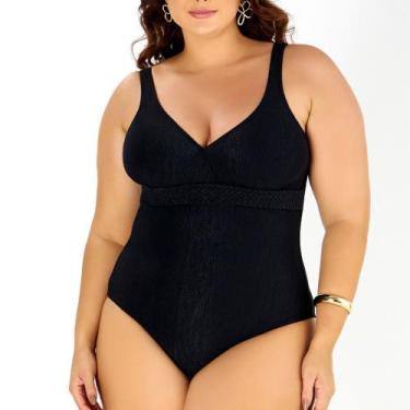 Imagem de Maiô Plus Size, Sem Bojo, Trança, Clássico, Até 56 - Banho De Mar, Pre