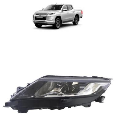 Imagem de Farol Dianteiro Mitsubishi L200 2021 2022 2023 Máscara Negra - Automot