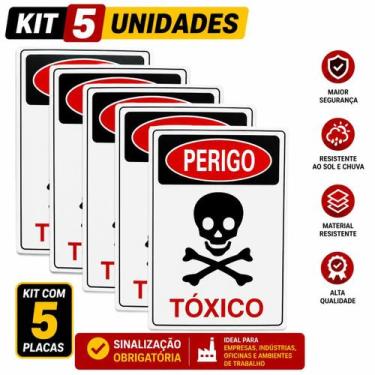 Imagem de Placa DE Sinalização PERIGO TOXICO 20 X 30 CM - ASELETRO