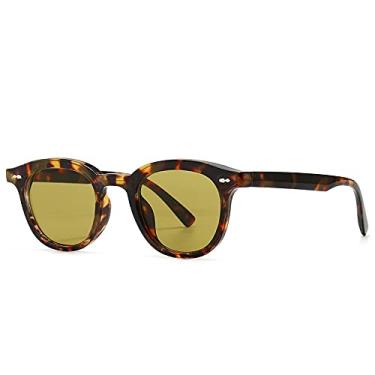 Imagem de Moda Vintage Óculos de Sol Quadrado Feminino Designer de Luxo Pequeno Óculos de Sol para Homens Lente Leopardo Sombras Óculos UV400, amarelo leopardo, como imagem