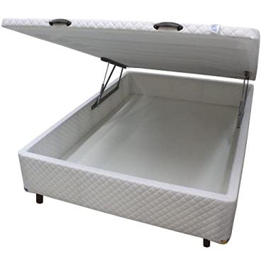 Imagem de Cama Box CASAL Bau Frontal Pistão Branco - 138x188 Casal Padrão