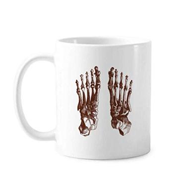Imagem de Caneca de cerâmica para desenho de osso do corpo humano, xícara de porcelana de café