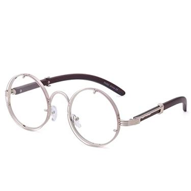Imagem de Óculos de sol redondos vintage steampunk masculinos óculos de sol punk para mulheres com uma caixa de óculos de sol sem aro, lasca transparente, com uma bolsa