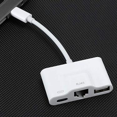 Imagem de Adaptadores Ethernet, placa de rede Placa de rede com fio externa Adaptadores de cabos OTG Tipo C, recarregáveis ​​para tablets/tablets IOS