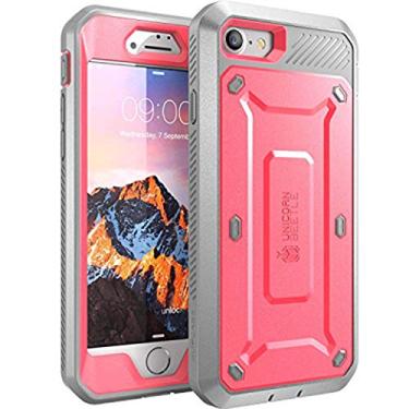 Imagem de SupCase Capa Unicorn Beetle Pro Series projetada para iPhone 7/iPhone 8/iPhone SE 2ª geração (versão 2020), capa coldre resistente de corpo inteiro com protetor de tela integrado (rosa/cinza)