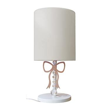 Imagem de Abajur Infantil Laço Base Branca Cúpula Branco 20x43 Bivolt