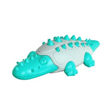 Imagem de NALEINING Brinquedos de mastigar para cães, dentes limpos, brinquedos para dentição de animais de estimação para cães pequenos, médios e grandes (Crocodilo - Azul2)