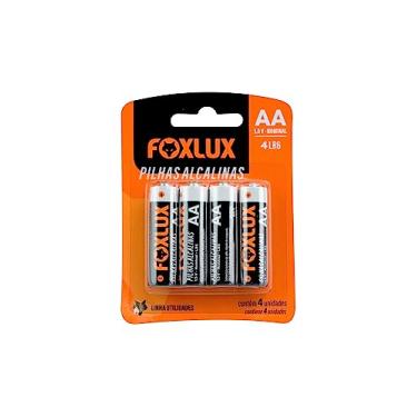 Imagem de Pilha Alcalina Pequena AA Foxlux – Tensão Nominal: 1,5V – Embalagem com 4 pilhas – Alta durabilidade – Livre de mercúrio e cádmio