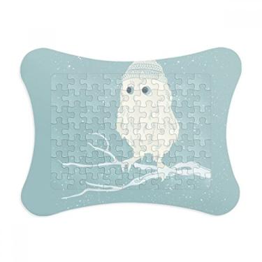 Imagem de Moldura de quebra-cabeça com cabeça de coruja Freehand para decoração de imagem