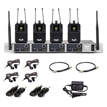 Imagem de CAD Audio Sistema de monitor auricular sem fio ágil de frequência GXLIEM4 - Quatro misturas discretas - inclui 4 fones de ouvido MEB1, 4 receptores Bodypack, orelhas de montagem em rack e kit de realocação de antena