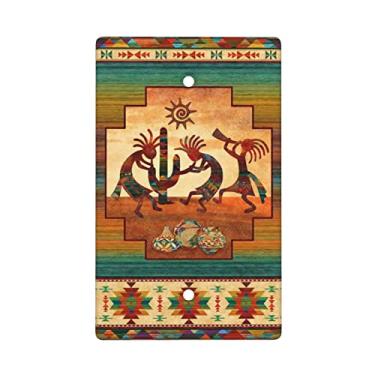 Imagem de One Gang Placa de interruptor em branco Kokopelli sudoeste nativo americano único em branco placa de parede decoração