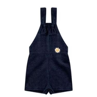 Imagem de Jardineira de Bebe e Infantil Feminina Moletom ecologico Jeans-Feminino