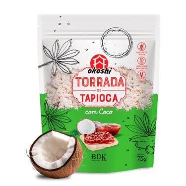 Imagem de OKOSHI - Torrada de Tapioca com Coco - Snacks Saudáveis de Baixas Calorias, Lanches Fit para a Dieta - Vegano, Sem Açúcar, Sem Glúten, Sem Lactose, Sem Gordura Trans, Kosher - 75g