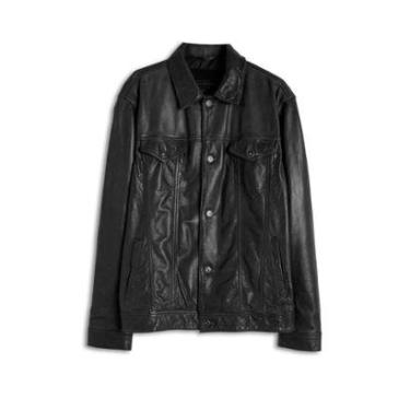 Imagem de Jaqueta Ellus Leather Natural Trucker Masculina Preto-Masculino