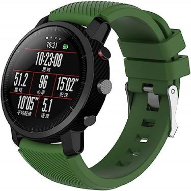 Imagem de Nandos-Store - Pulseiras de Rajadas Silicone 22mm - Verde militar - Compatível com Galaxy Watch 3 45mm / 46mm, Gear S3 Frontier, Amazfit GTR 47mm / 2 / 2e / 3