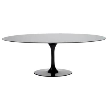Imagem de Mesa De Jantar Tulipa Saarinen Oval 198x122 Cm Tampo Laqueado Cores Preto