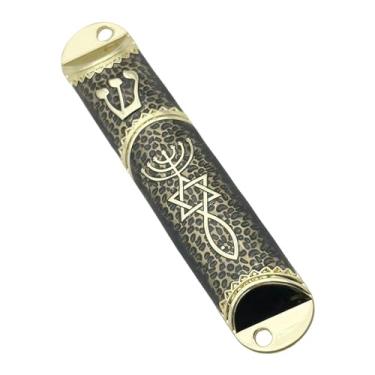 Imagem de Generic 4.1 polegada judaica mezuzah caso capa artesanal casa bênção judaica presente porta ornamento para feriados judaicos facilmente instalar, PRETO