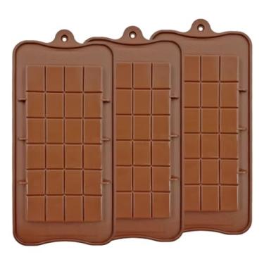 Imagem de Chocolate Break-Apart de silicone, molde antiaderente de proteína e barra energética de grau alimentício (conjunto de 3 moldes de barra de chocolate) (3)