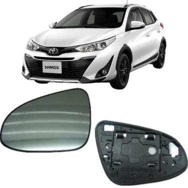 Imagem de Lente Vidro Espelho Com Base Retrovisor Lado Esquerdo Yaris - Metagal
