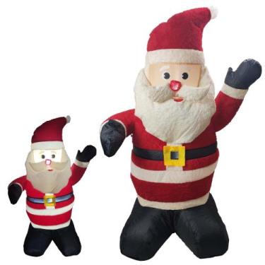 Imagem de Papai Noel Inflável Iluminado Natal Veludo Enfeite Natalino Grande Inf