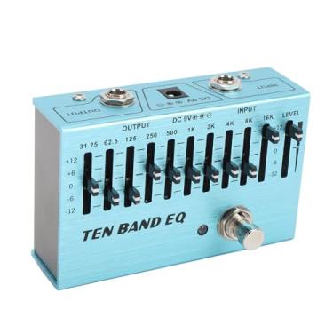 Imagem de EQ de 10 Bandas Mini Equalizador de Baixo de Guitarra Com Efeito de Bloco único de Liga de Alumínio DC9V Pedal de Efeito de Guitarra Com True Bypass para Baixo ou Guitarra Elétrica
