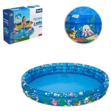 Imagem de Piscina Inflável Redonda Infantil Verão 3 Anéis 253 Litros - Wellmix