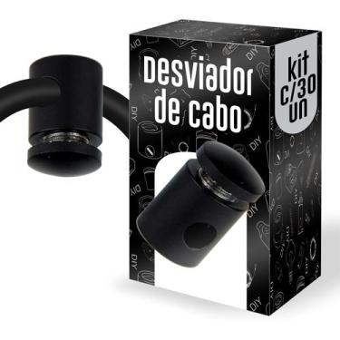 Imagem de Kit 30 desviadores de cabo em alumínio - PRETO - Studio 360 Gauss