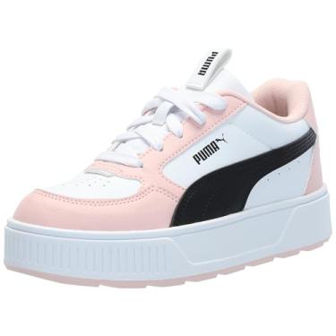 Imagem de PUMA Tênis infantil unissex Karmen Rebelle, Puma branco-puma preto e rosa poeira, 20