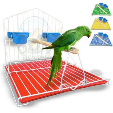 Imagem de Gaiola Poleiro Pássaro Periquito Papagaio Calopsita Ringneck - DDN AGR